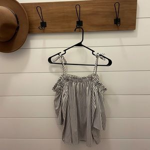 Goodnight Macaroon off the shoulder stripe top